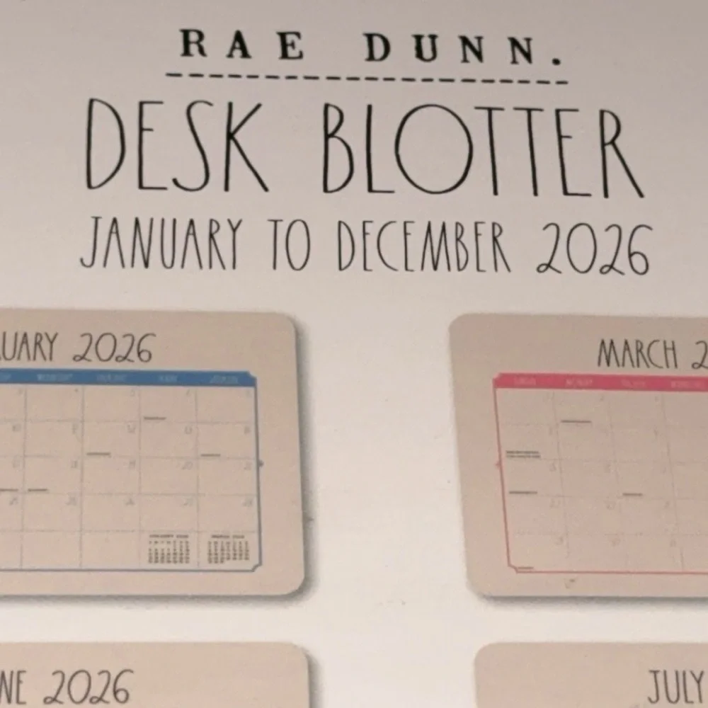 SALE NWT Rae Dunn January-December 26’ LRG Desk Blotter Monthly Planner Calendar